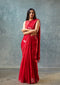Handwoven Red Bengal Jamdani Saree